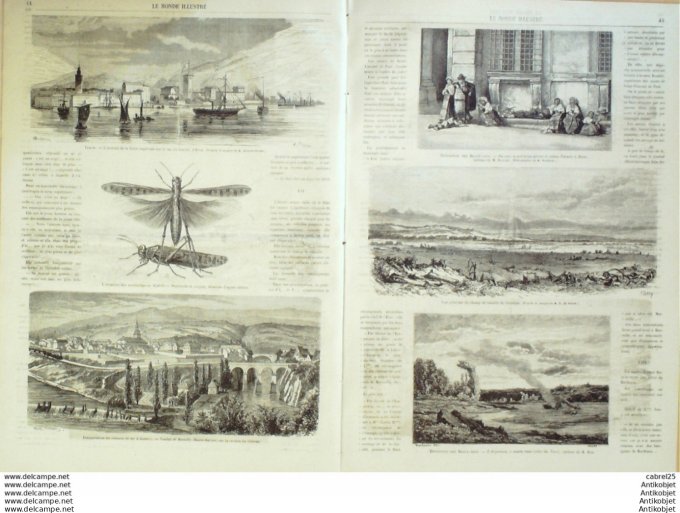 Le Monde illustré 1866 n°484 Tchéquie Sadowa Gitschin Nancy (54) Lettonie Libau Italie Riva Annecy (