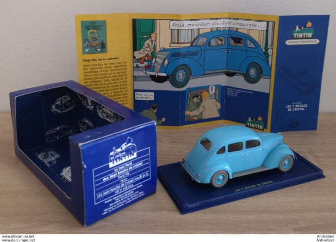 Tintin Sept boules de cristal taxi Ford V8 1937 Atlas 1:43