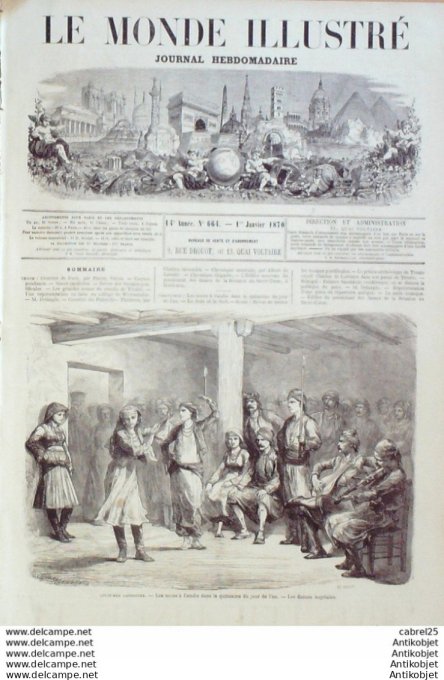 Le Monde illustré 1869 n°664 Bordeaux (33) Grèce Candie Italie Rome Trente Villa Borghèse Sénégal Pa