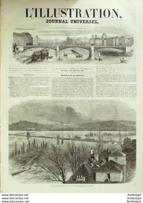 L'Illustration 1850 n°364 CHATOU (78) Italie ROME villa SANTUCCI Algérie TEBESSA