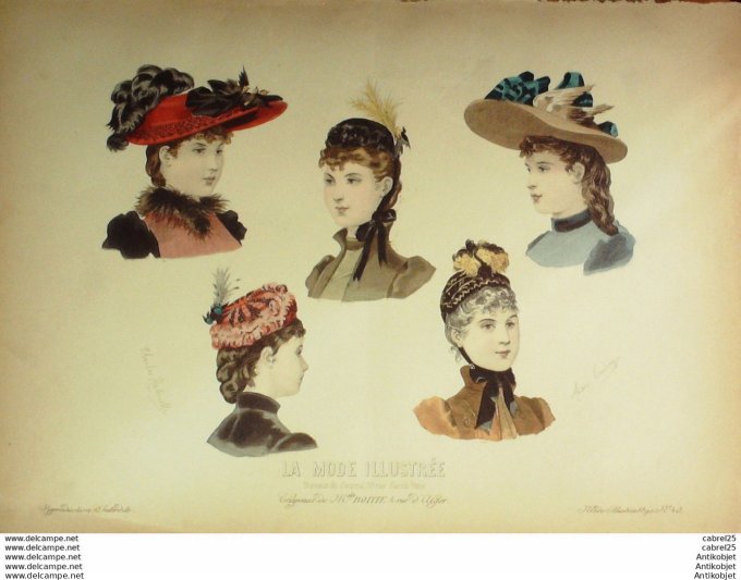 Gravure de mode La Mode illustrée 1890 n°40 (Maison Boitte)