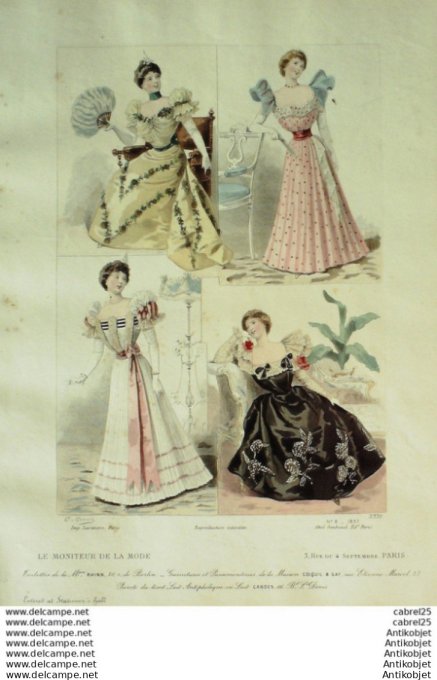 Gravure Mode Le Moniteur 1897 # 08 (Old Fashion plate)