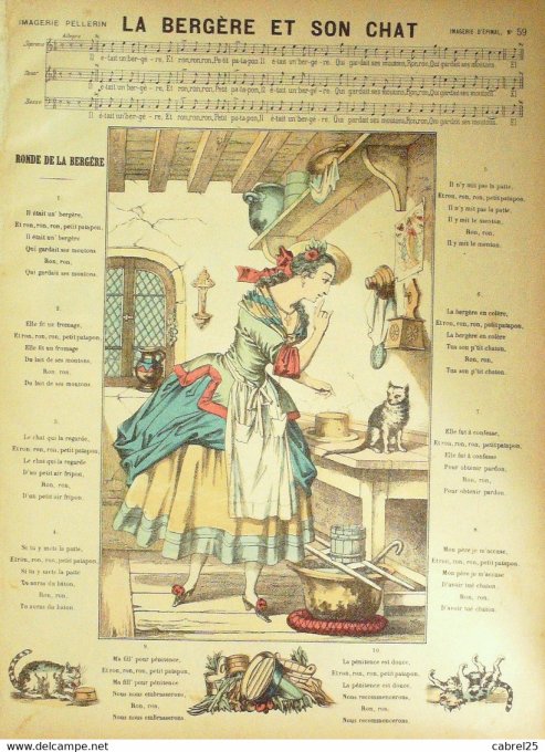 La Bergere & Son Chat (Pellerin d'epinal)