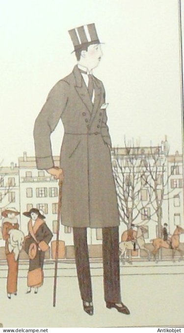 Gravure de mode Costume Parisien 1912 pl.33 BOUTET de MONVEL Bernard