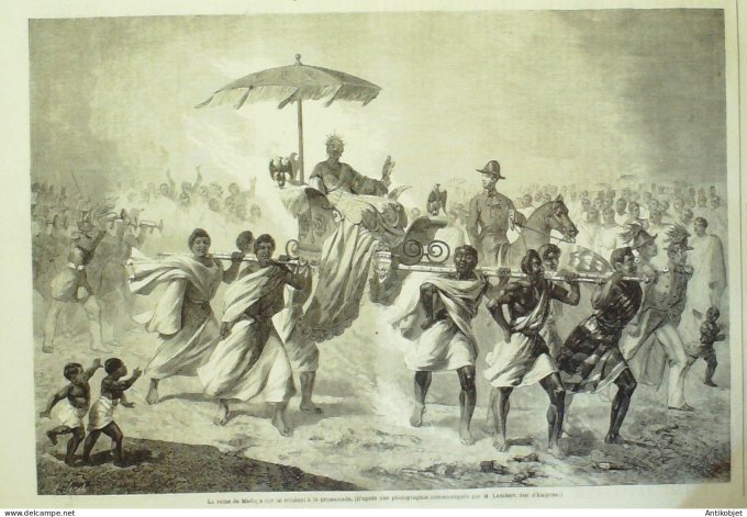 Le Monde illustré 1863 n°304 Madagascar Reine Mexique San-Andrès Chalchicomula Turquie Djemil-Pacha