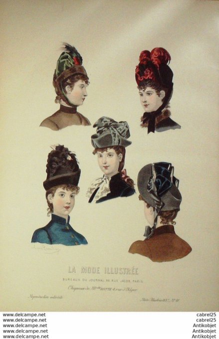 Gravure de mode La Mode illustrée 1887 n°41 (Maison Boitte)