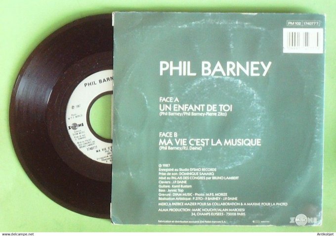 Barney Philippe 45T SP Un enfant de toi 1987