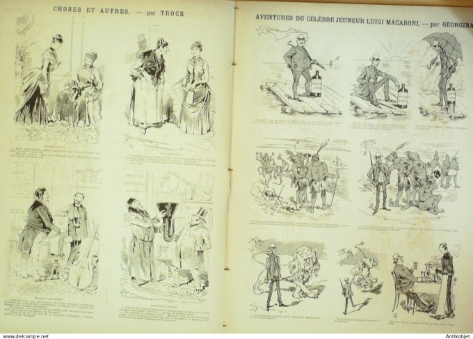 La Caricature 1886 #365 Caran d'Ache Tiret-Bognet Luigi Macaroni Georgina Trock