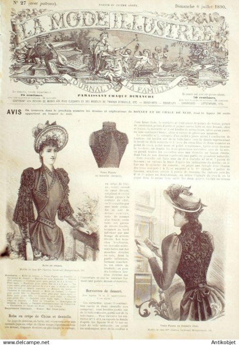 Mode illustree 1892 Lot de 10 journaux