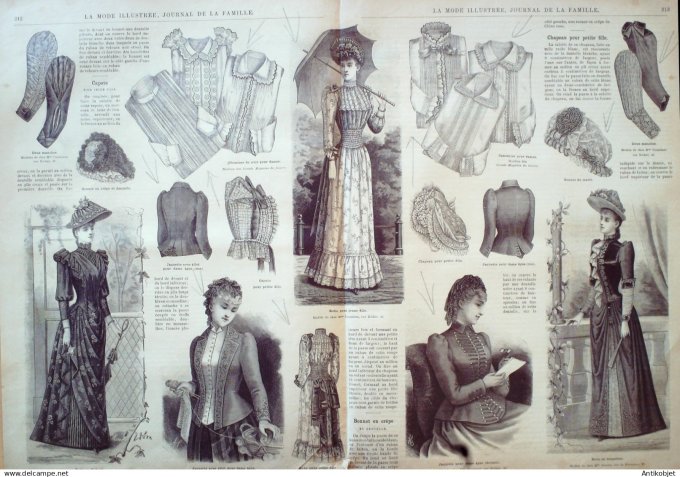 Mode illustree 1892 Lot de 10 journaux
