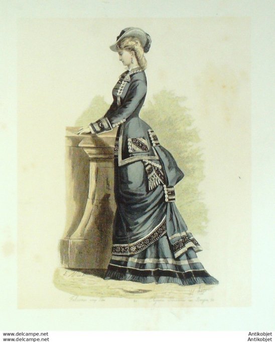 Gravure de mode L'élégance parisienne 1870 n°440 Gd format
