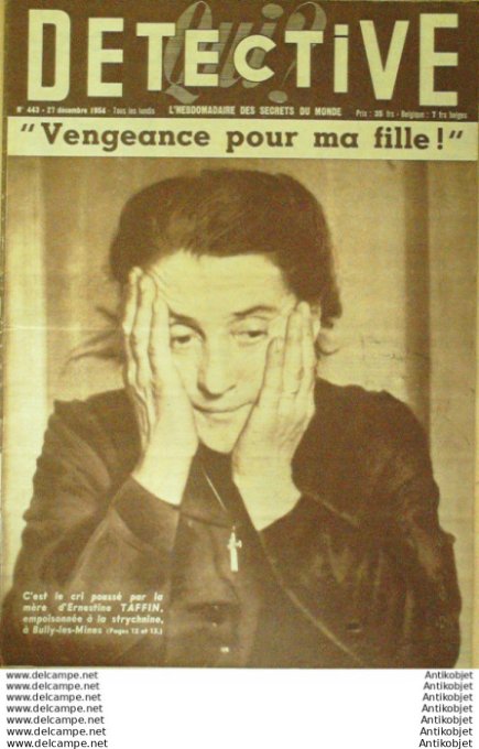 Détective 1954 # 443 Coupigny St-Genies Montreuil/mer Arreau Aubigney