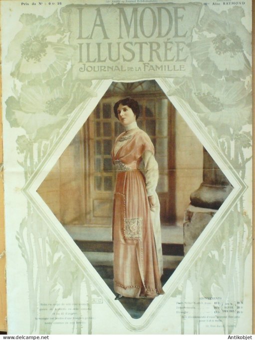 La Mode illustrée journal 1911 n° 21 Toilettes Costumes Passementerie