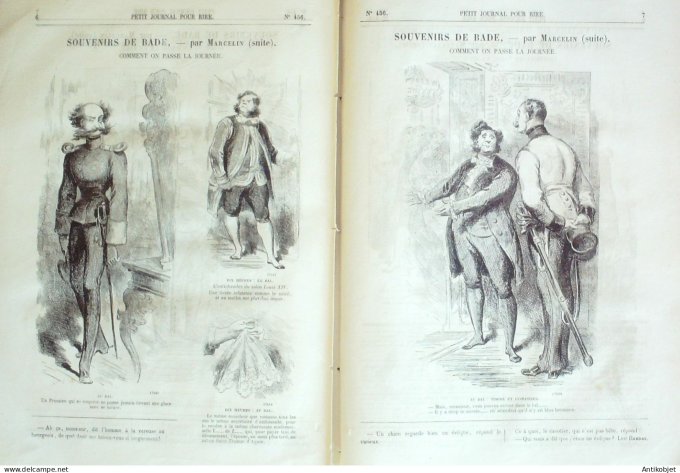 Petit journal pour Rire 1863 # 456 Souvenirs de Bade Marcelin