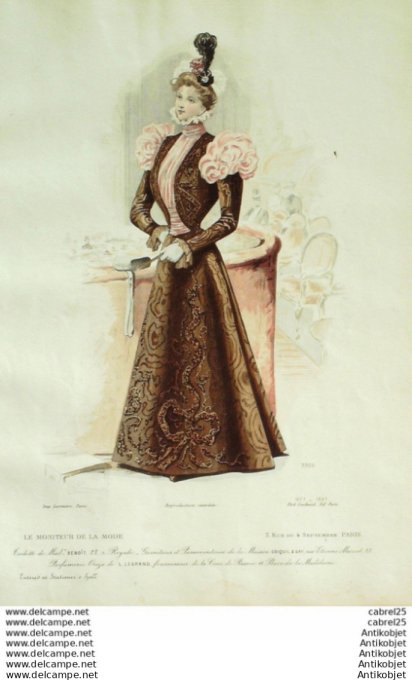 Gravure Mode Le Moniteur 1897 # 07 (Old Fashion plate)