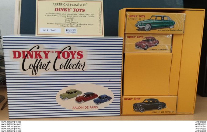 Dinky Toys Atlas Coffret Salon de Paris (Peugeot 403-Citroen Ds19-Dauphine) 1:43