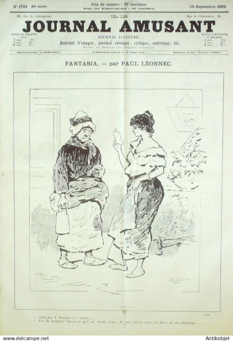 Le Journal Amusant 1889 # 1724 Paris en villegiature par Mars saison de chasse