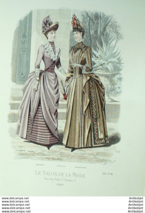 Gravure Mode Salon 1887 #  869 (Old Fashion plate)