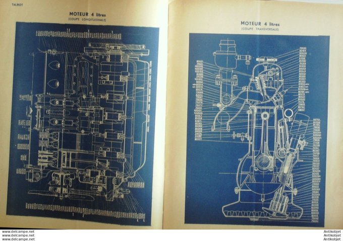 R.T Automobile Talbot Roulements Moteur 4L 28 # 1948