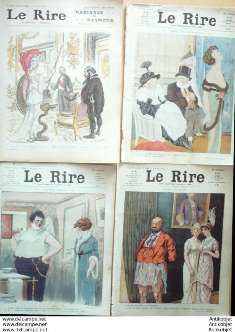 Le Rire 1913 lot 4 revues Willette Flores Faivre Brunelleschi Gerbault Leandre Barrere