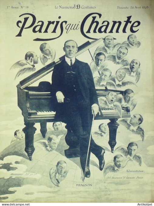 Paris qui chante 1903 n° 14 Fragson Polin Fagette Mayol Lorée Jacquet Vaunel