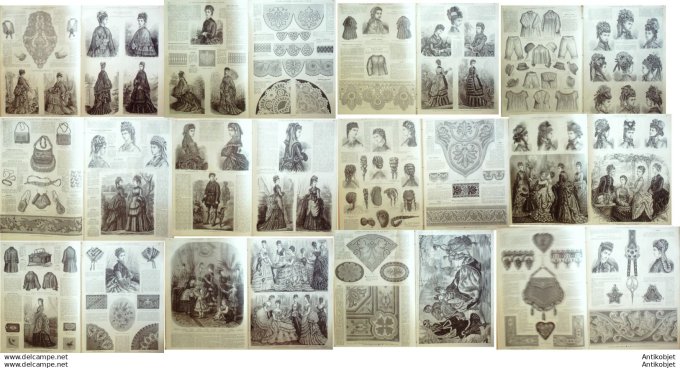 Mode illustree 1873 Lot de 12 journaux