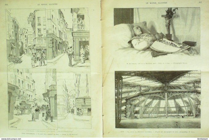 Le Monde illustré 1894 n°1932 Lyon (69) La Coupole Chapeaux Grève de chevaux