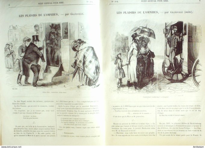 Petit journal pour Rire 1860 # 314 Les plaisirs de l'Omnibus Grandville