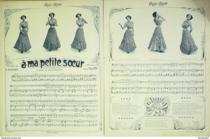 Paris qui chante 1903 n° 14 Fragson Polin Fagette Mayol Lorée Jacquet Vaunel