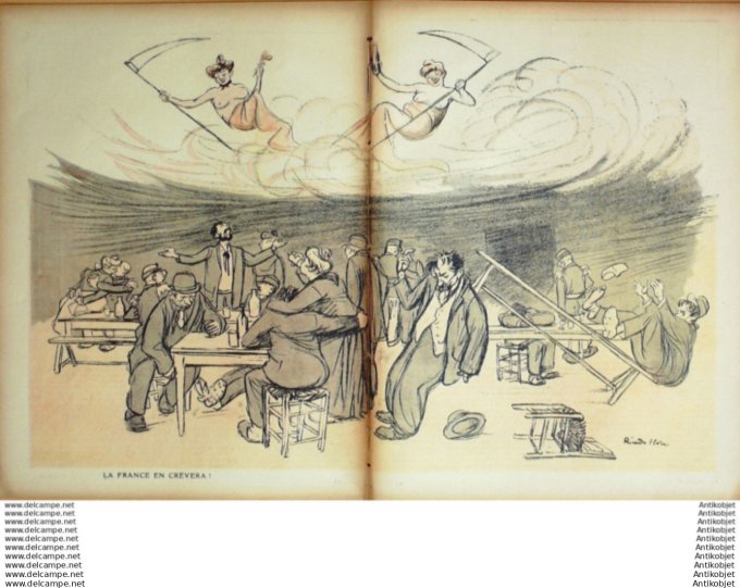 L'Assiette au beurre 1908 # 402 Les Caboulots de l'amour et de la mort Flores