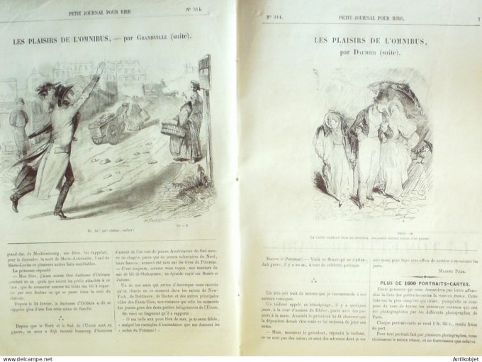 Petit journal pour Rire 1860 # 314 Les plaisirs de l'Omnibus Grandville