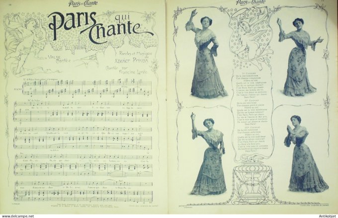 Paris qui chante 1903 n° 14 Fragson Polin Fagette Mayol Lorée Jacquet Vaunel