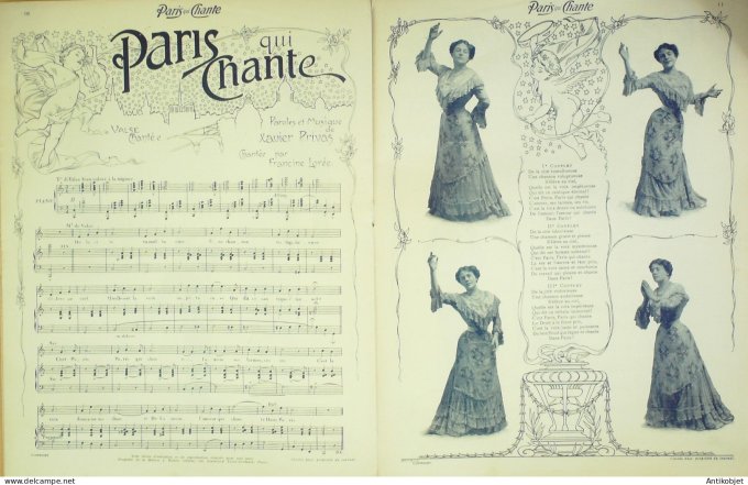 Paris qui chante 1903 n° 14 Fragson Polin Fagette Mayol Lorée Jacquet Vaunel