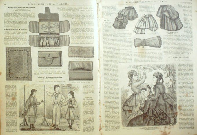 Journal Mode illustrée 1870 # 25 Chapeau de paille & Capeline de jardin