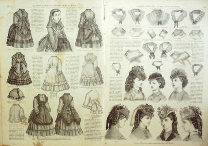 Journal Mode illustrée 1870 # 25 Chapeau de paille & Capeline de jardin