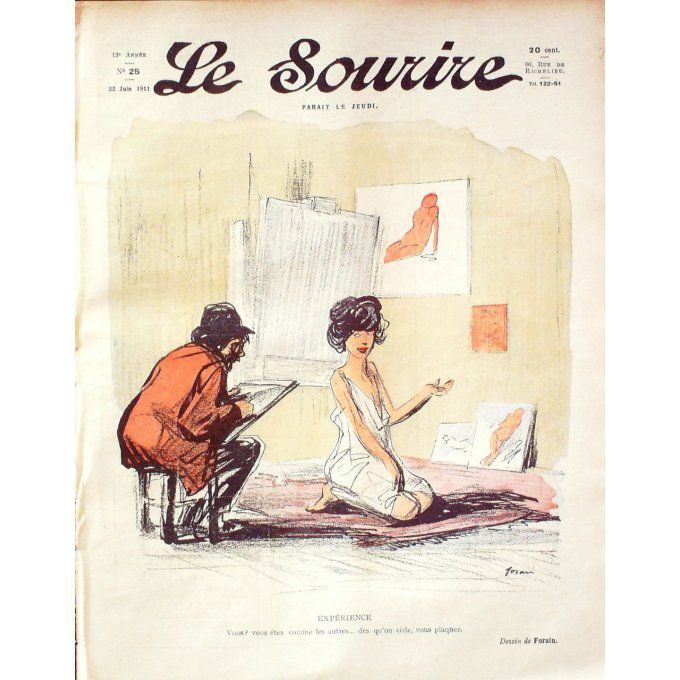Le Sourire 1911 n°025 JOURNAL HUMORISTIQUE FORAIN BURRET BERNARD PIERLIS SELLIER