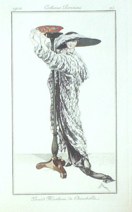 Drian Adrien Etienne Pochoir Mode Art Deco n°  25-1912 Journal des Dames