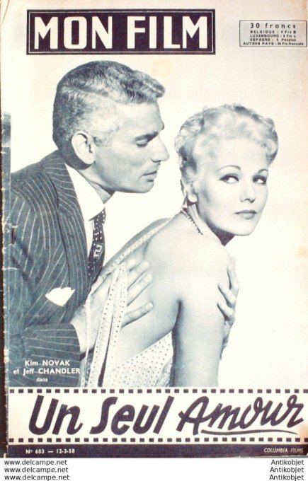 Un seul amour Kim novak Jeff Chandler Murray Hamilton + Film