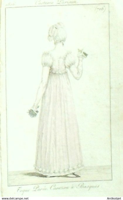 Costume Parisien 1806 # 716 (eau forte) Canezou à  basques