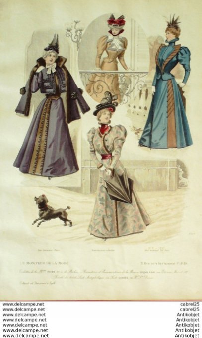 Gravure Mode Le Moniteur 1897 # 03 (Old Fashion plate)