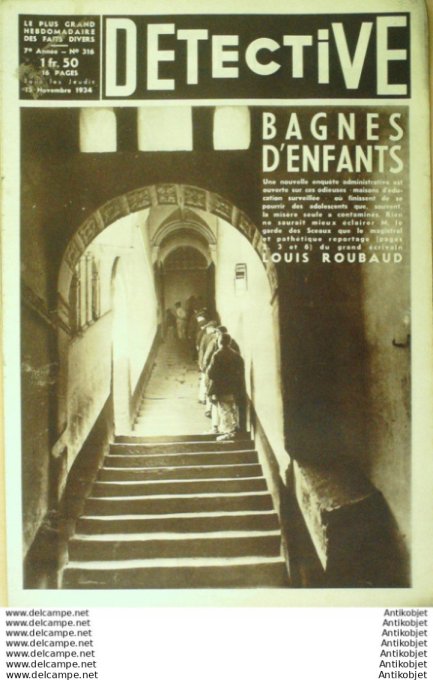 Détective 1934 # 316 Mettray bangne Pénitencier Ferté-Beauclair