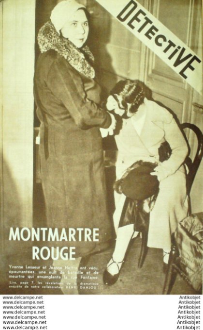 Détective 1934 n°316 dpt 37-75 Alger Alexandrie Budapest Montmartre