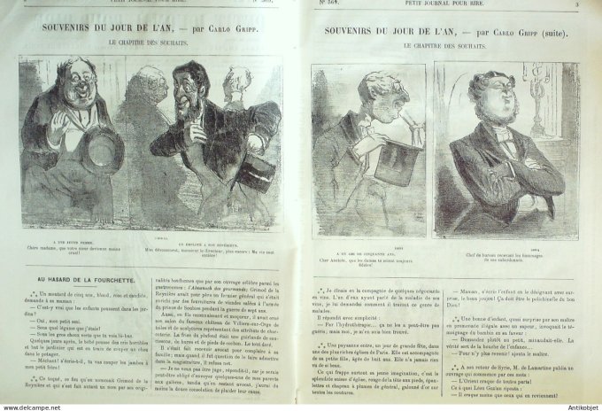 Petit journal pour Rire 1866 # 569 Souvenirs du jour de l'An Carlo Gripp