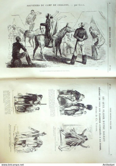 Petit journal pour Rire 1860 # 355 Souvenis du camp de Chalons Girin
