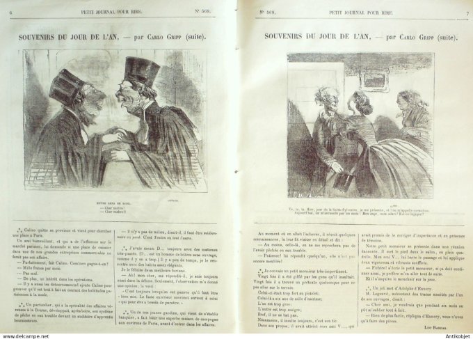 Petit journal pour Rire 1866 # 569 Souvenirs du jour de l'An Carlo Gripp