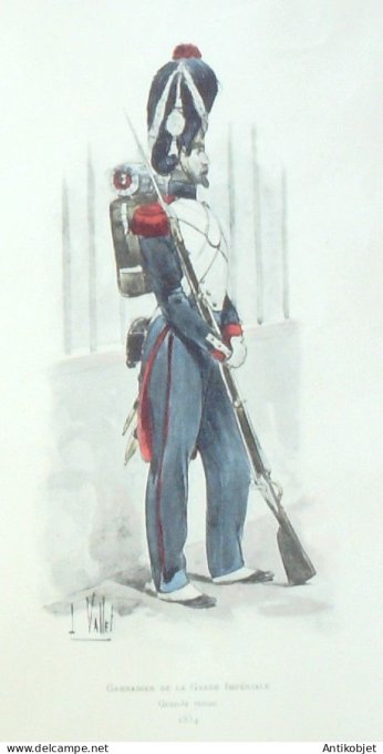 Grenadier de la Garde Impériale en 1854 signé Louis Vallet