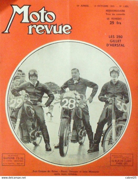 Moto Revue 1950 n° 1002 Lambretta Gillet d'Herstal Duperconfort 250cmc 4T