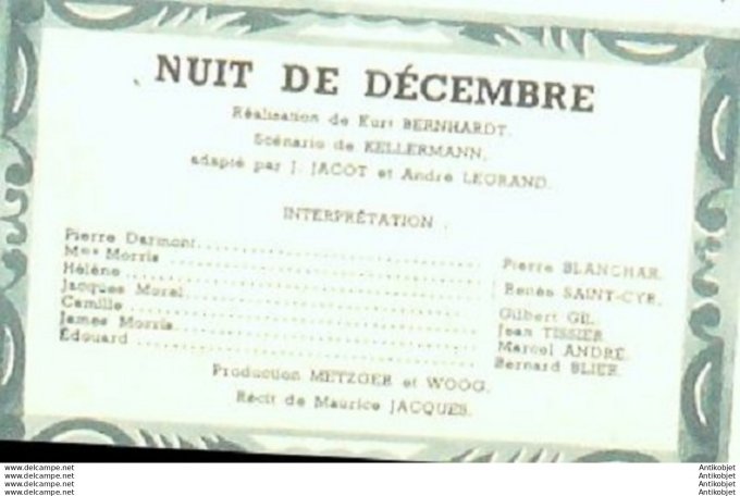 Nuit de décembre Pierre Blanchar Gilbert Gil Bernard Blier