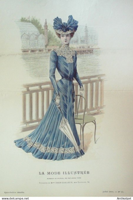 Gravure Mode illustree 1900 # 27 (Old Fashion plate) RARE