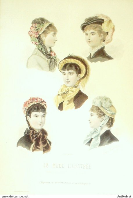 Gravure de mode La Mode illustrée 1881 n°14 (Maison Deloffre)